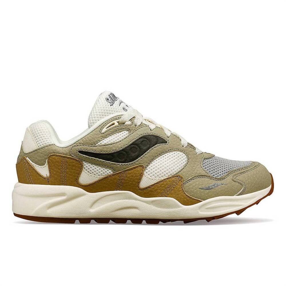 NEW SAUCONY unisex grid shadow 2 mushroom shoes in sand/sage